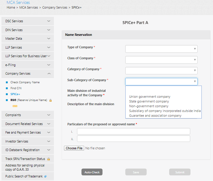 The New MCA SPICe+ Form for Company TAXAJ Corporate Services LLP